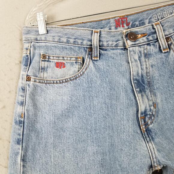 Pittsburgh Steelers Jeans Mens 32x30 Light Wash NFL Football 5 Pocket Pants - Picture 3 of 16